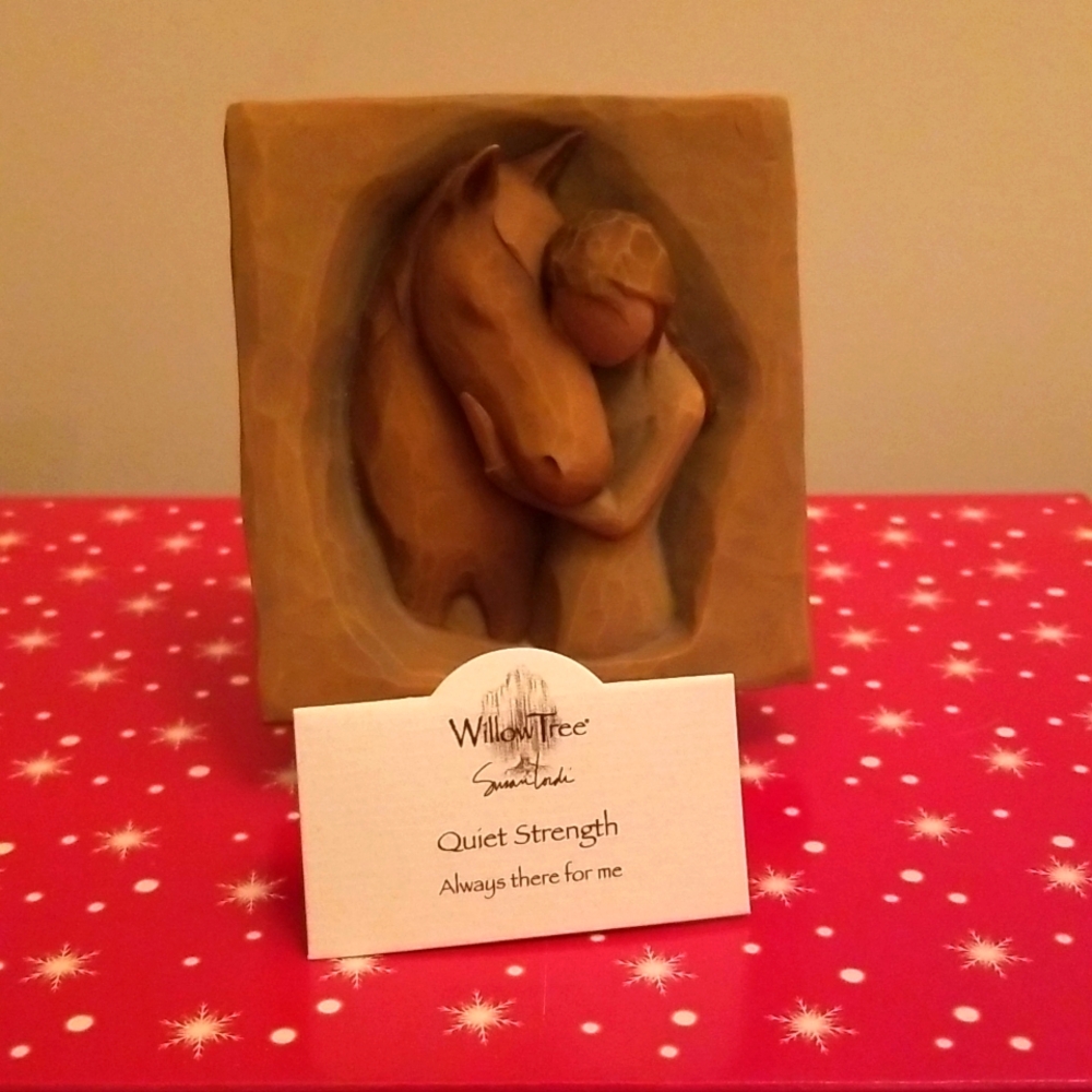 NIB Willow Tree Quiet Strength Plaque with Stand